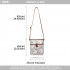 E6838-17CT - Miss Lulu Cat Print Nylon Pouch Cross Body Bag - Grey